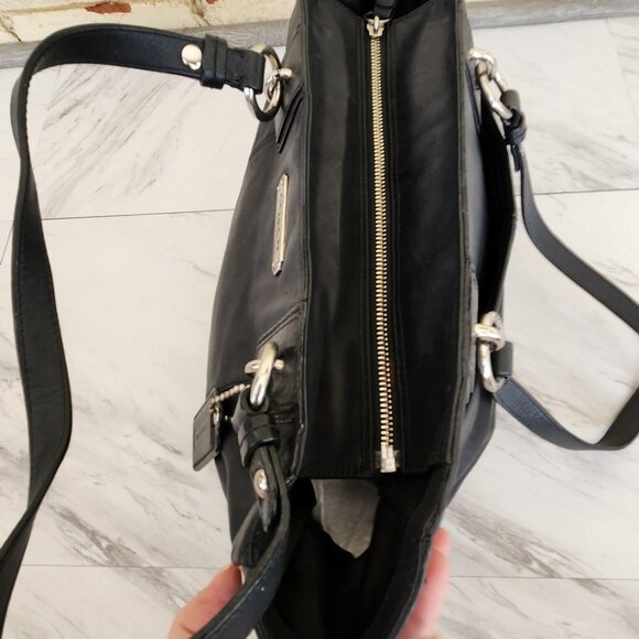 Coach Classic Black Shoulder Bag with Silver Accents - Picture 5 of 13